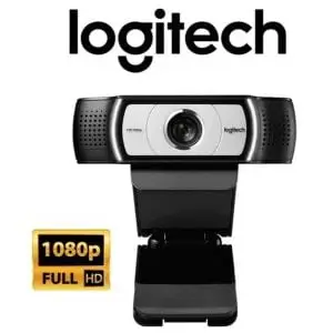 Webcam Logitech C930e para empresas (960-000971) com suporte H.264, Microfone Estéreo, omnidirecional duplo,  Resolução HD de 1080p e 720p, Foco automático, Campo de visão diagonal de 90°, Panorama, Zoom HD de 4x, Compatível com Windows 7 ou superior, MacOS 10.7 ou superior, Certificado Skype for Business, Microsoft Teams®, Zoom, GotoMeeting e outros